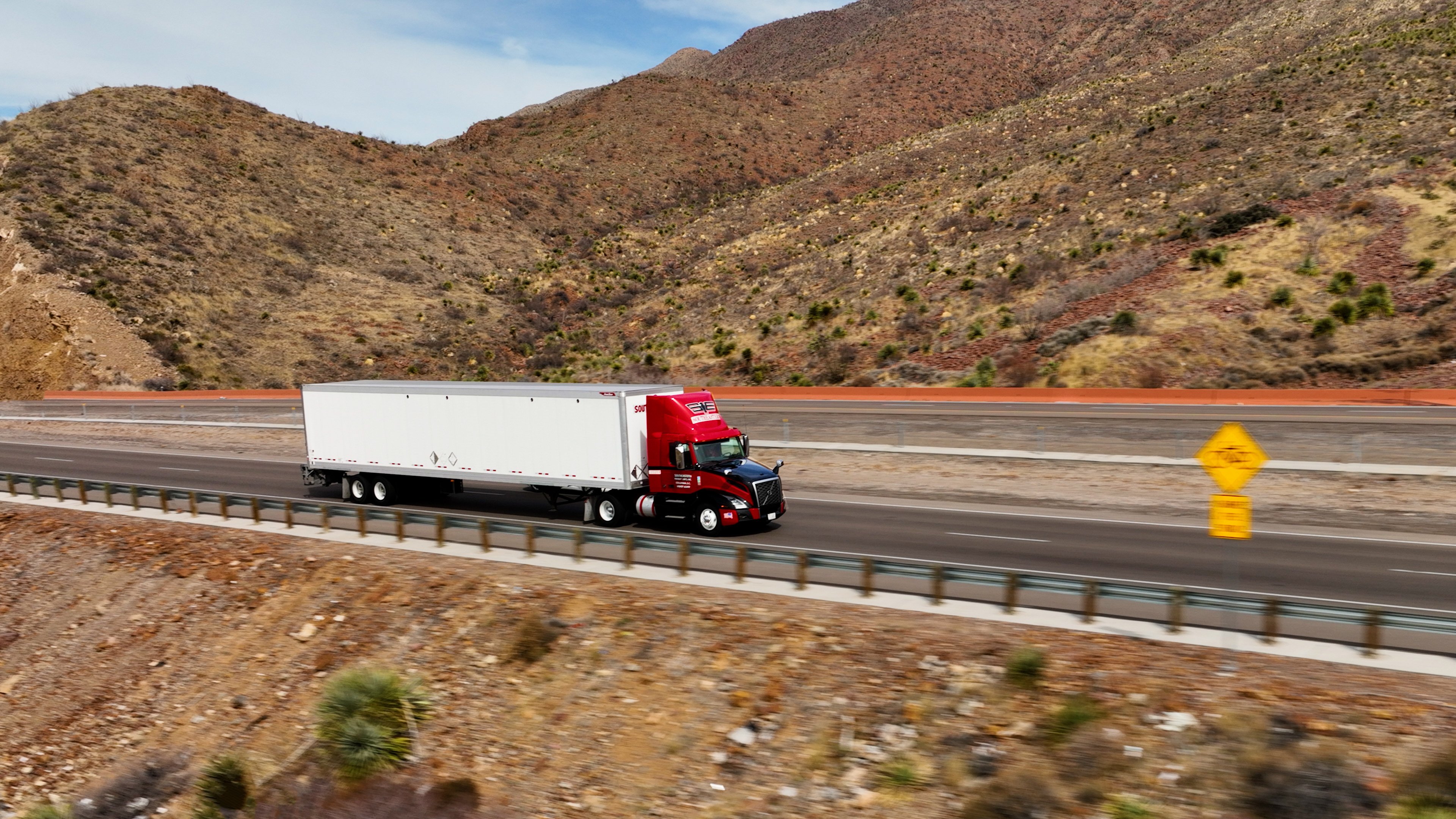 4k El Paso Truck In Mountains Close Touched Up