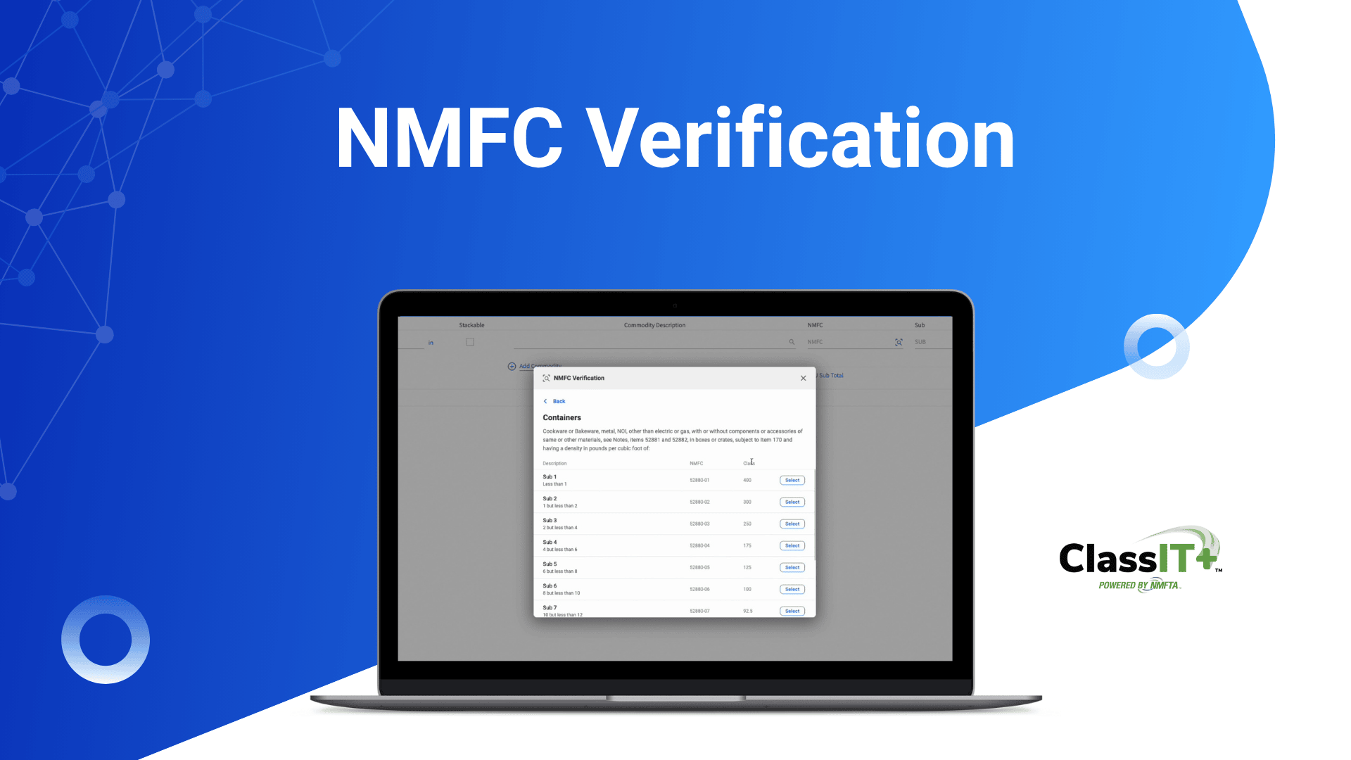 NMFC Verification: Freight Class Confidence Built In