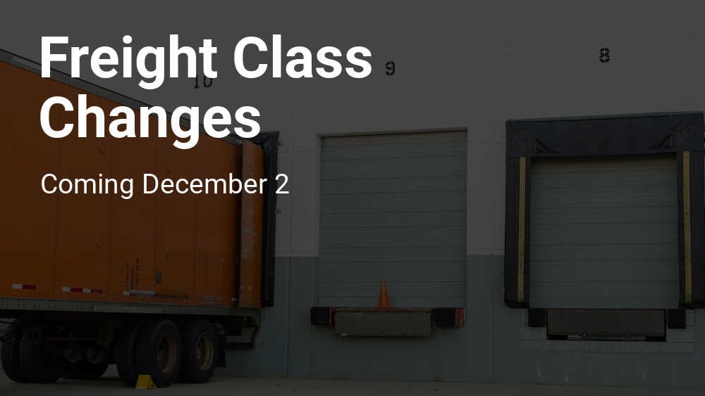 December 2023 Freight Class Changes